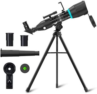 Sounce StellarScope Astronomical Land and Sky Refractor Telescope with 96x Zoom, Fully Multi Coated Glass Optics, Alt Az Mount, Beginners to Explore Moon, Planets, Stars and Deep Sky Objects (Black)