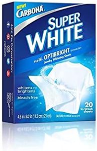 Carbona® Super White Sheets | Bleach Free OptiBright Technology | 20 Sheets per Pack, 1 Pack