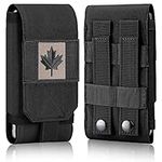 IronSeals Tactical Molle Phone Cover Case, Heavy Duty Loop Belt Holster Pouch with Flag Patch for iPhone 15 Pro Max/15 Pro/15 Plus/14 Plus/14 Pro Max/14 Pro/13 Pro Max12 Pro Max/11 Pro Max/Xs Max