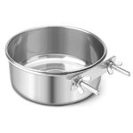 Reshiho Dog Bowl Stainless Steel Pet Hanging Food Water Bowl Cage Feeding Cup Feeder for Dogs Cats Rabbits Birds Small Animal (Large)