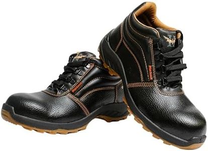 Hillson Mens Workout Dual Density PVC Safety Shoe(Size-7 UK,Black)