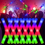 Lydazlab Foam Glow Sticks, 110PCS Halloween LED Foam Light Up Sticks Bulk with 3 Modes Flashing, Glow in the Dark Party Favors, Glow Party Supplies for Wedding, New Year, Birthday, Carnival, Concert