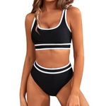 Women's High Waisted Bikini Set Padded Two Pieces Bathing Suits Swimsuits Clearance Sports Quick Drying Swimwear UK