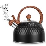 Whistling Kettle, 2.5 Liter Stainless Steel Tea Kettle for Gas Stove Kitchen Craft Kettle for Home Cooker Stove Gas Kitchen Essential Brewing Coffee, Tea and Espresso