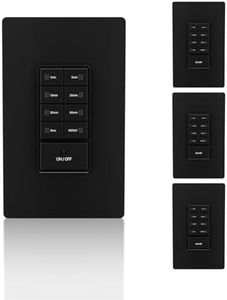 TOPELER Countdown Light Switch, Timer Switch with Constant On Mode for Bathroom Fan and Light, Delay Time Program Up to 4H, Daily Repeat, Screwless Wall Plate Include, Black, 4 Pack