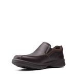 Clarks Collection Men's Bradley Step Loafer, Brown Tumbled Leather, 11 Wide US