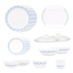 Corelle Skyline Bay Garden - 30 Pcs Dinner Set | for Family of 6| Break & Chip Resistant | Lightweight & Durable | Microwave & Dishwasher Safe