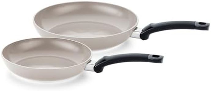 Fissler Ceratal Classic Pfannen-Set / 2-teilig, Aluminium-Pfanne, Keramik-beschichtet (24+28 cm) Ceramic Bratpfanne antihaftend – Induktion, Grau