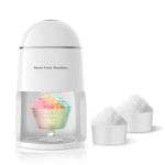 Electric Snow Cone Machine, Shaved Ice Maker Slushie Machine for Home, Kids Fast Fluffy Ice Shaver, Gift Ideal for Family Christmas Holiday, White