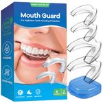 Mouth Guard for Teeth Grinding, Upgraded Night Guards for Sleeping, Pack of 4 Moldable Mouth Guard Stops Bruxism and Teeth Clenching 2 Sizes with a Travel Cases