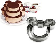 Funwhale 3 Tier Mouse Multilayer Anniversary Birthday Cake Baking Pans,Stainless Steel 3 Sizes Rings Mouse Molding Mousse Cake Rings(Mouse-shapes,Set of 3)