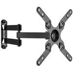 WALI TV Wall Mount Bracket Articulating Full Motion Detachable Arm for Most 13 to 42 inch LED, LCD Flat Screen Display, up to 44lbs (1342LM), Black