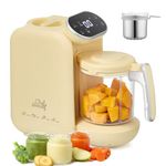 Chefhandy Baby Food Maker, 5 in 1 Baby Food Processor with Stainless Steel Steam Basket, Food Puree Maker with Steamer, Blender, Bottle Warmer Function, Auto Cooking & Grinding, Touchscreen (Yellow)
