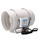 DAYDAY helper 12 Inch Inline Duct Exhaust Fan 310mm Air Electronic Fan Blower Powerful Air Circulation Booster Air Diffuser for Bathroom Carbon Filter Flexible Ducting Smell Grow Tent Room