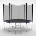 GALACTICA 8FT Round Trampoline Set Outdoor Garden Safety Net Enclosure Spring Jump Mat Padding Ladder GT-TS-01 Blue