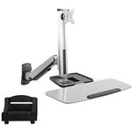 VIVO Single Monitor and Keyboard Counterbalance Sit-Stand Wall Mount, Ergonomic Standing Transition Workstation STAND-SIT1W