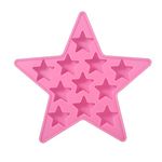 Five Star Shaped Cool Silicone Ice Cube Tray Freeze Maker Tools Club Bar Party Use Making Homemade Cake, Candy, Chocolate, Gummy, Ice, Crayons, Jelly More(Pink)