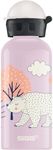 SIGG - Aluminium Kids Water Bottle - KBT Beary - Leakproof - Lightweight - BPA Free - Climate Neutral Certified - Light Pink - 0.4L