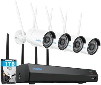 REOLINK 5MP Security Camera System, 5/2.4GHz Dual-Band Wi-Fi, 16CH NVR with 1TB HDD, Expandable to 16TB, Full Metal Material Plug-in Cameras, Smart Detection, 24/7 Recording, RLK12-500WB4