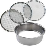 Wazakura 3PCS Soil Sieve Set 8-1/4 inch (210mm), 3 Sieve Mesh Filter Sizes, Bonsai Gardening Tool