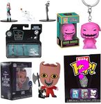 The Bride Figure Corpse Emily Can Vinyl Soda Bundled NBC Skellington Pocket Pop! + Nightmare Before Christmas King Sticker + Thrills & Chills Clip Hanger Movie Blind Bag Pack 4 Items
