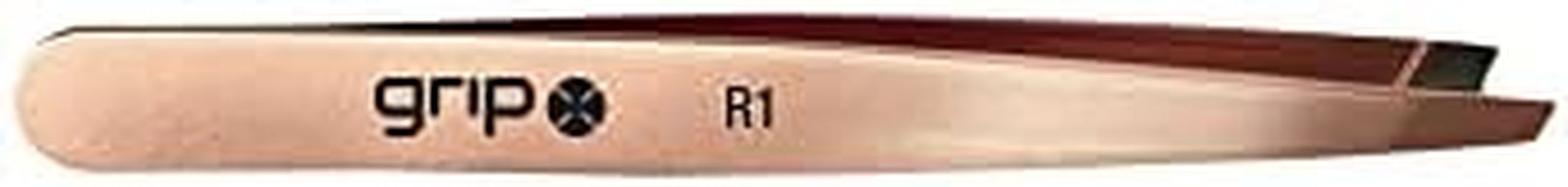 Grip Tweezer Slanted Tip Rose Gold R1 – Precision Stainless Steel Tweezers for Eyebrow Shaping & Facial Hair Removal – Salon-Quality Rose Gold Finish with Slanted Tip