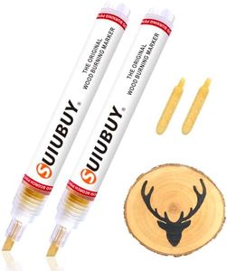 SUIUBUY Wood Burning Pen Kit, 2 PCS Scorch Pens Equipped with 2 PCS Replacement Oblique Tip, Chemical Wood Burner Set, Suitable for Beginners of DIY Wood Burning Projects - New Packaging