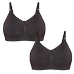 Motherhood Maternity Women's Plus-Size Seamless Clip Down Nursing Bra, Black/Black 2 Pack, 3X