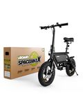 UBOARD Space Bike Electric Foldable Mini E-Bike|250W Motor, 36V 8Ah Battery, Up to 30 km Range, 25 km/h Speed|Lightweight Frame, Adjustable Seat, Dual Disc Brakes, LED Lights & LCD Display – Black