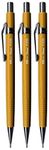 Pentel 0.9mm (P209) Yellow P200 Series Automatic Mechanical Draughting Pencil Refillable Lead Eraser P209-G (Pack Of 3)