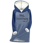 Keepink Yes I'm Still Freezing Hoodies for Women UK Sherpa Fleece Lined Pullover Winter Warm Fuzzy Sweatshirt Thickened Warm Long Sleeve Jumpers Soft Cozy Loungewear