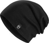 BISMAADH Slouchy Beanie and Skull Cap for Summer, Winter, Autumn & Spring Season Black