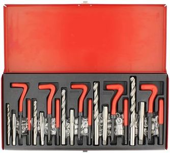 ABN Professional Thread Repair Kit - 131pc SAE Drill Thread Restorer Kit for Restoring External or Internal Screw Holes
