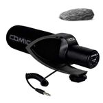 comica CVM-V30 PRO Camera Microphone Electric Super-Cardioid Directional Condenser Shotgun Video Microphone for Canon Nikon Sony Panasonic DSLR Camera with 3.5mm Jack (Black)