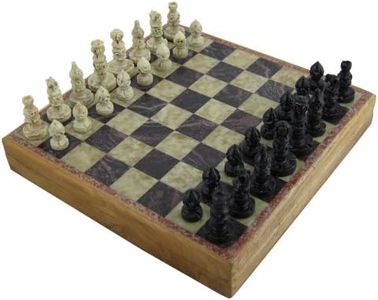 Shalinindia Rajasthan Stone Art Unique Chess Sets and Board -Indian Handmade Unique Gifts -Size 10X10 Inches