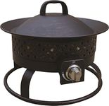 Bond Manufacturing 67836 54,000 BTU Aurora Camping, Backyard, Tailgating, Hunting and Patio. Locking Lid & Carry Handle Portable Steel Propane Gas Fire Pit Outdoor Firebowl, 18.5", Bronze