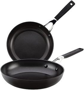 KitchenAid Hard Anodized Nonstick Frying Pans/Skillet Set, 8.25 Inch and 10 Inch, Onyx Black