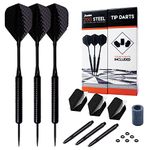 Franklin Sports 20Gram Steel Tip Dart Set - Game Room Ready with Standard Flights, Slim Flights, Stone Sharpener, Nylon and Aluminum Saft - Perfect for Family Game Room Fun with Friends