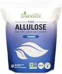 Durelife Allulose sweetener, 1 lb 100% Pure No Erythritol powdered Sugar Substitute, NON-GMO Project Verified, Keto Certified, OU kosher, No Fillers, Zero Calories sugar alternative 1 Lbs
