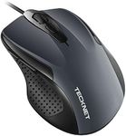 TECKNET USB Wired Mouse, 6400 DPI Mice 4 Adjustable DPI with 6-Button Corded Mouse, Optical Computer Mouse with Ergonomic Design for Laptop, Chromebook, PC, Desktop, Mac, Notebook