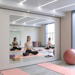 CONGUILIAO Home Gym Mirror, 144x60cm-3PCS Full Body Mirror for Yoga, Full Length for Fitness, Workout Dance Studio Mirrors, Garage Tempered Glass Frameless, Large Wall Workout
