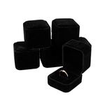 Girls'love talk 6 PCS Velvet Ring Box, Velvet Gift Boxes Classic Velvet Engagement Ring Box Velvet Jewelry Gift Box Earrings Square Ring Case For Proposal Wedding Ceremony Birthday Anniversary(Black)