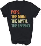 Pops Man Legend Father's Day Father Papa Daddy Dad Grandpa Unisex Shirt Gift Women Men T-Shirt (Black;3XL)