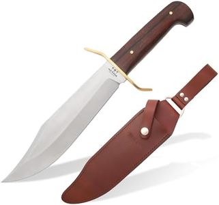 Bear & Son Cutlery CB00 Cocobola Gold Rush Bowie with Leather Sheath Knife, 14 3/4"