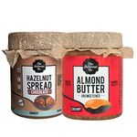 The Butternut Co. Almond Butter Unsweetened Creamy & Chocolate Hazelnut Spread Crunchy, 200 gm each - Pack of 2 (No Added Sugar, Vegan, High Protein, Keto)