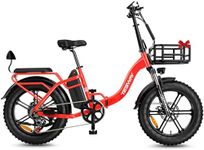 GESHENG 750W Folding Electric Bike【6 Upgrades】,20AH/30AH Long Range EBike 110-150KM,32MPH Step-Thru E Bike for Adults, 20" x4.0" Fat Tire Snow Mountain City Commuting 2 Seats E-Cargo Bike