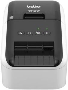 Brother QL-800 High-Speed Professional Label Printer, Plug & Label Feature, Genuine DK Pre-Sized Labels, Multi-System Compatible – Black & Red Printing Available (Required USB Cable Included)