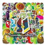 Game Plants vs. Zombies Stickers 50Pcs Vinyl Classic Game Stickers for Laptop Skateboard Computer Water Bottle Car Luggage Bike,Waterproof Cute Cartoon Sticker for Kids Adults Teens