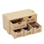 Bucasso Plastic Model Kit Tool Storage Rack, Drawer Hobby Modeling Tool and Parts Storage,Wooden Paint Organizer with MDF Material, Craft Supplies Storage for Tamiya Gundam Tools, GK2