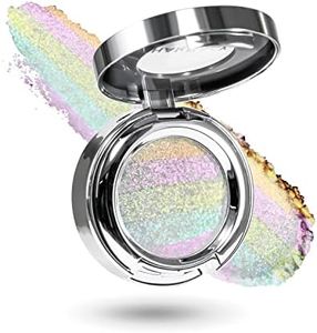 CHARMACY Multichrome Glitter Highlighter Makeup Palette, Shimmer Cream Contour Face Brightening Illuminator Hybrid Chameleon Highlighter, Long Lasting, Cruetly-Free (#02)